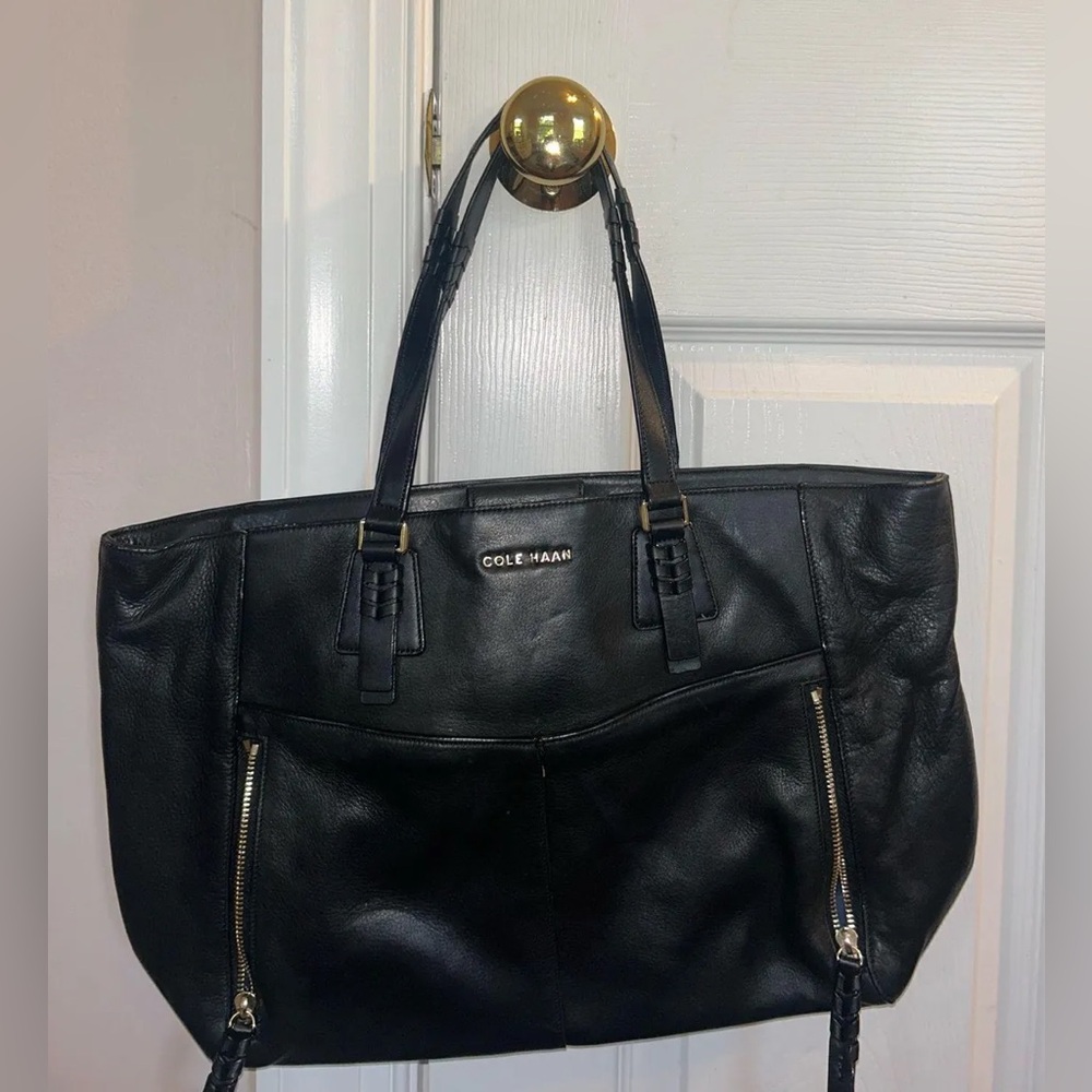 Cole Haan Classic Black Leather Tote